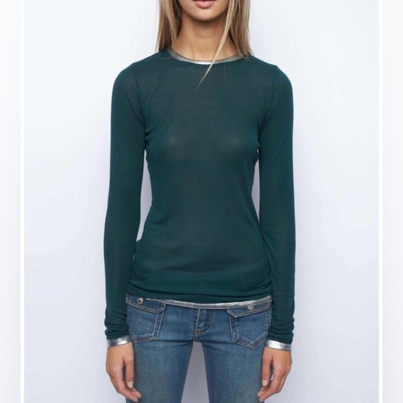 ZADIG & VOLTAIRE WILLY FOIL in PEACOCK - Picture 1 of 9